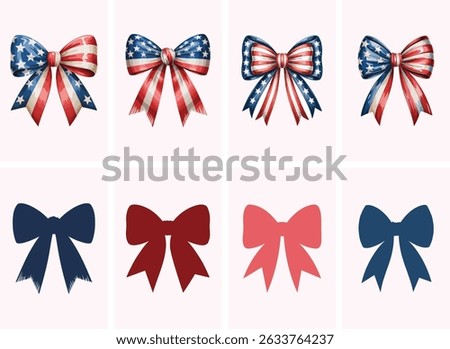 American Flag Ribbon Vector, Patriotic USA Symbol Design