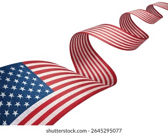 American flag ribbon waving patriotic symbol usa banner stars and stripes design