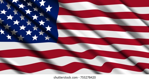 Vector American Flag Waving Images Stock Photos Vectors Shutterstock