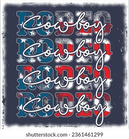 American flag rodeo rodeo rodeo cowboy t-shirt design