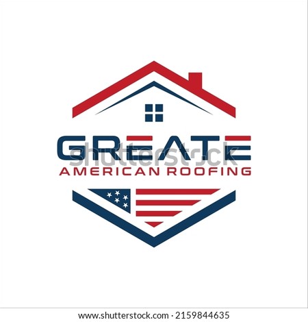 Similar – Image, Stock Photo American flag on roof of building