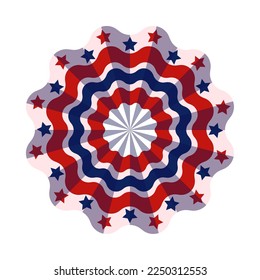 american flag rosette icon isolated