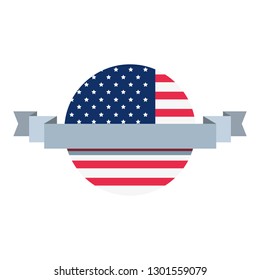 american flag round banner sign
