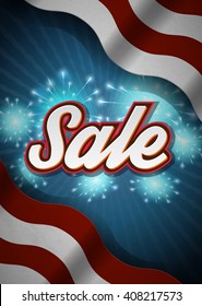 American flag Sale realistic vector Banner flyer or poster background for memorial labor independence day promotion. Red and white stripes.