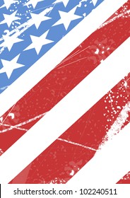 American flag with scratches