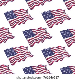 American Flag Seamless Pattern Background. Vector illustration