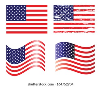 American Flag Vector Set American Flag Stock Vector (Royalty Free ...