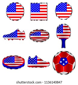 American flag, a set of icons from the colors of the American flag