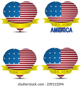 American flag in the shape of heart