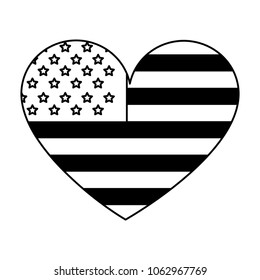 american flag shaped heart