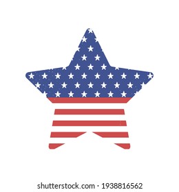 american flag shaped star isolated