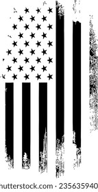 American Flag Silhouette, Back and white screen printing USA flag svg