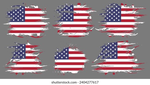 American Flag Silhouette, grunge USA flag set vector, grunge, flag, silhouette, independence, July, 4th of July, 4th July, flag silhouette
