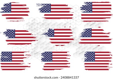 American Flag Silhouette, grunge USA flag set vector, grunge, flag, silhouette, independence, July, 4th of July, 4th July, flag silhouette