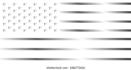 American flag silver background vector 