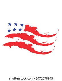 American flag simple design vector logo.