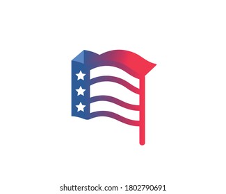 American flag simple logo design