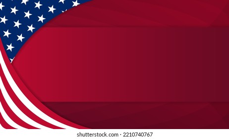 American flag simple red background with copy space. perfect for american days, events, holidays