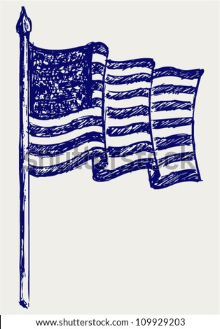 American Flag Sketch Stock Vector (Royalty Free) 109929203 - Shutterstock