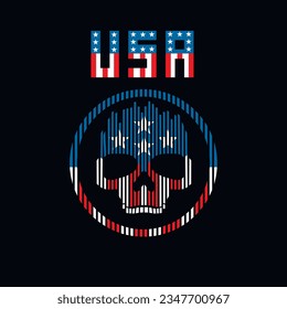 American Flag Skull, grunge vintage design t shirts
 