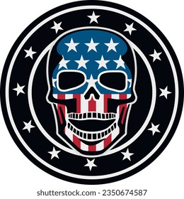 American Flag Skull, grunge vintage design t shirts