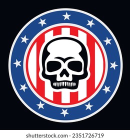 American Flag Skull, grunge vintage design t shirts