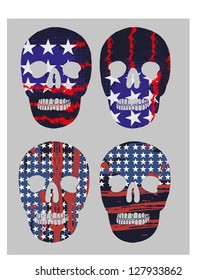 american flag skull vector art