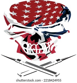 American Flag Skull Vector Image