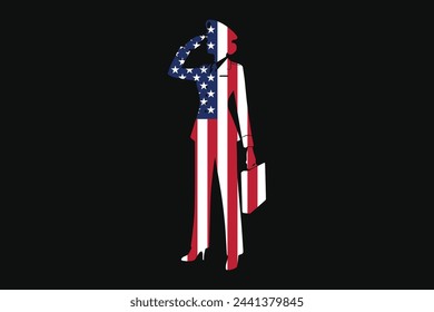 American flag and American soldier shape, American soldier, American flag, usa, united states, silhouette vector, warrior in the war