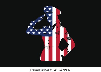 American flag and American soldier shape, American soldier, American flag, usa, united states, silhouette vector, warrior in the war