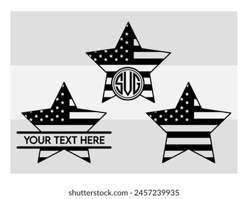 American Flag, American Flag Split Monogram, Circle Monogram, Usa Flag, United States, Distressed American, Waving American,  USA Heart Flag, USA Star, distressed, 4th of july, Wavy, vector