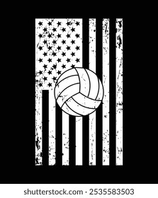 American Flag Sport Fan Volleyball design