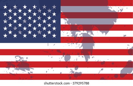 American flag stained