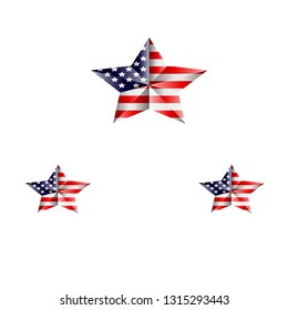 american flag in star