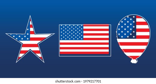 american flag star balloon set