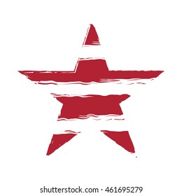 American flag star grunge element, symbol 4th of July, Independence Day celebration. Patriotic Typography Graphics. National design. Fashion Print sportswear apparel, t shirt, card Vector illustration