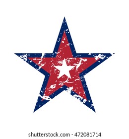 American flag star grunge element, symbol 4th of July, Independence Day celebration. Patriotic Typography Graphics. National design. Fashion Print sportswear apparel, t shirt. Vector illustration