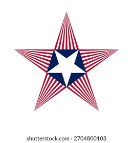 Icono de la estrella de la bandera americana. Ilustración vectorial