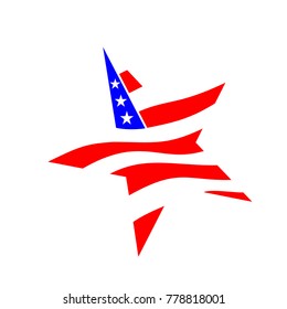 american flag star logo design