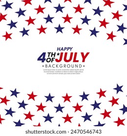 American flag star pattern background. 4th of July celebration concept. USA banner template. Flat style design. Vector illustration.