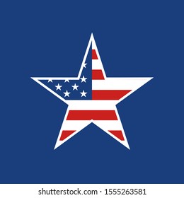 american flag in star shape
