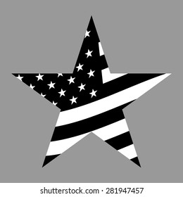 American flag star vector icon