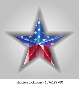 American flag star vector illustration