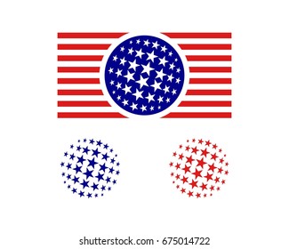 The american flag and the stars