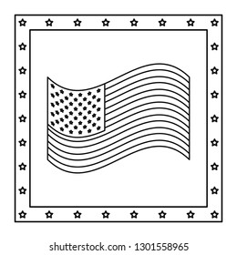 american flag stars frame decoration symbol