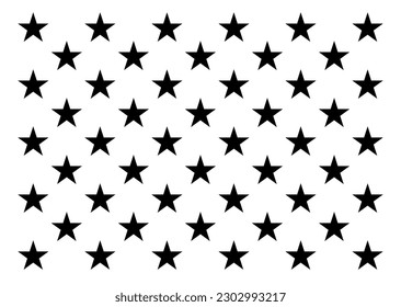 American flag stars stencil template. Clipart image isolated on white background