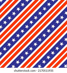 American flag stars stripe pattern background. Independence day concept. Vector Illustration.