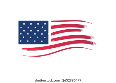 American Flag, Stars, Stripes, Patriotism, Brushstrokes, National, Symbol, Freedom, USA, Design