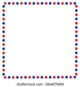 American flag stars symbols border with blank space for text.	
