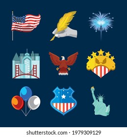 american flag statue balloons set